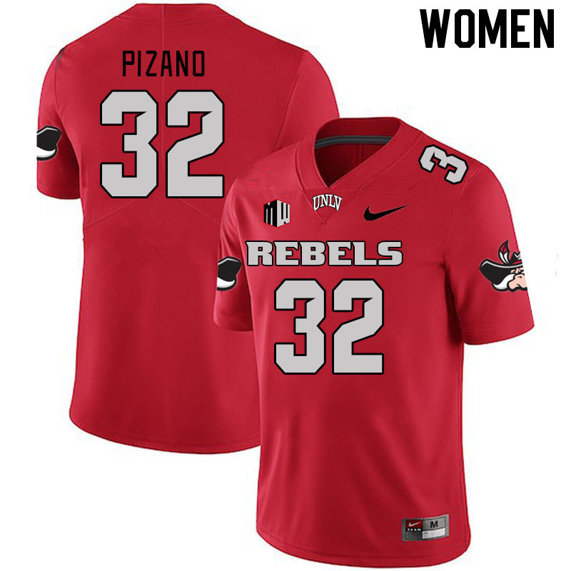 Women #32 Jose Pizano UNLV Rebels 2023 College Football Jerseys Stitched-Scarlet